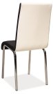 Židle jídelní kovová čalouněná černá/bílá H-224