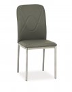 Židle jídelní kovová čalouněná šedá H-623