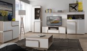 Televizní stolek bílý lesk/dub nelson MILANO TYP 51