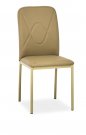 Židle jídelní kovová čalouněná béžová H-623