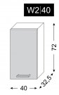 kuchyňská skříňka horní PLATINUM WHITE STRIPES W2/40 - grey