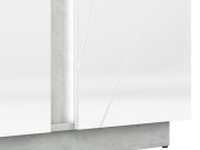 Skříň šatní dvoudvéřová stříbrný beton/bílý lesk LUMENS 01