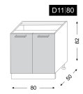 kuchyňská skříňka dolní QUANTUM VANILA D11/80 - grey