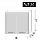 kuchyňská skříňka horní SILVER+ HAVANA W3/80 - grey