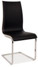 Židle jídelní kovová čalouněná bílá/černá H-133