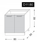 kuchyňská skříňka dolní QUANTUM BEIGE D11/80 - grey