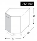 kuchyňská skříňka dolní QUANTUM VANILA D12R/90 - grey