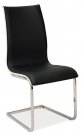 Židle jídelní kovová čalouněná černá/bílá H-133