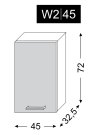 kuchyňská skříňka horní PLATINUM DEEP RED W2/45 - grey
