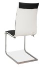 Židle jídelní kovová čalouněná černá/bílá H-133
