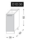 kuchyňská skříňka dolní QUANTUM VANILA D1D/30 - grey