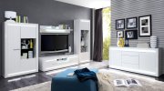 Televizní stolek bílý/bílý lesk L-LIGHT LLGT134B