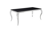 Stůl jídelní stříbrná/černá 180x90 PRINCE