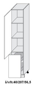kuchyňská skříňka dolní vysoká SIGNUM BÍLÁ 2D14K/40 cargo - bílá alpská                                                                                                                               