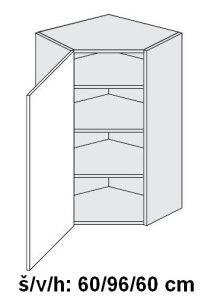 Horní skříňka PLATINUM WHITE 60x60 cm