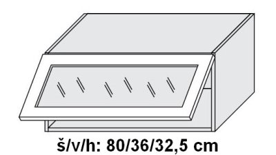 Horní skříňka prosklená QUANTUM BEIGE 80 cm ČIRÁ