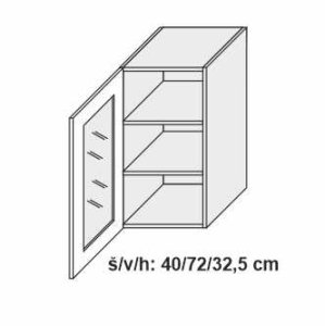 kuchyňská skříňka horní SIGNUM BÍLÁ W2S/40 čiré - bílá alpská                                                                                                                                          