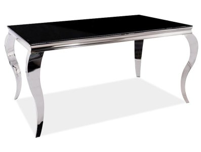 Stůl jídelní stříbrná/černá 150x90 PRINCE