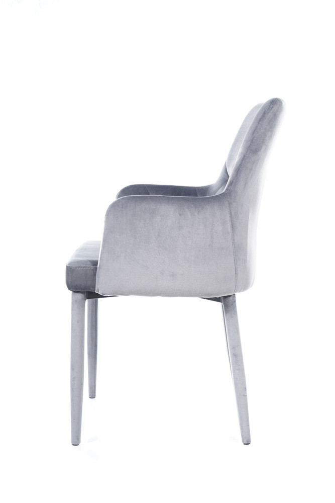Židle jídelní šedá RICARDO VELVET - zobrazení 360