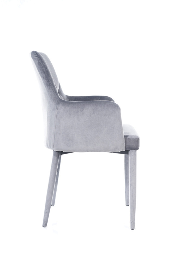Židle jídelní šedá RICARDO VELVET - zobrazení 360