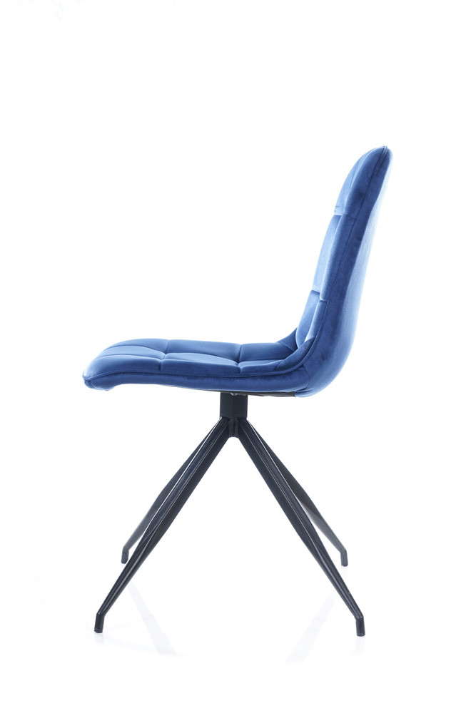 Židle jídelní modrá TEXO VELVET - zobrazení 360