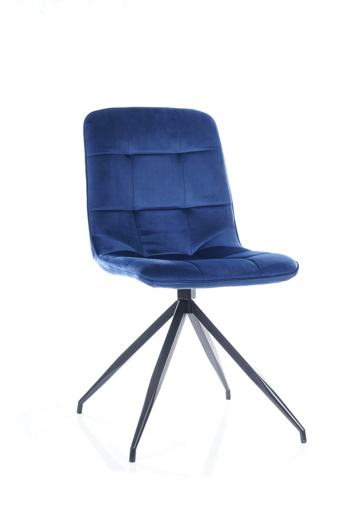 Židle jídelní modrá TEXO VELVET - zobrazení 360