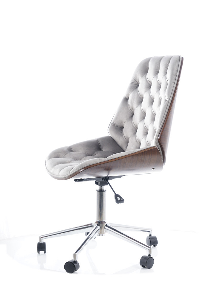 Židle kancelářská šedá/ořech ARIZONA VELVET - zobrazení 360