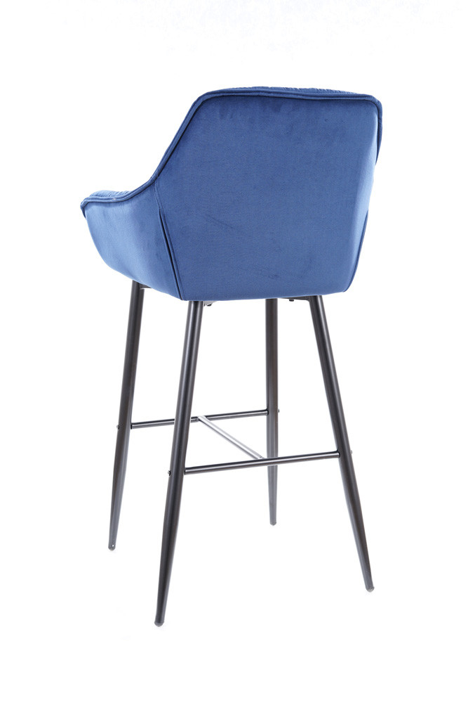 Židle barová šedá CHERRY H-1 VELVET - zobrazení 360