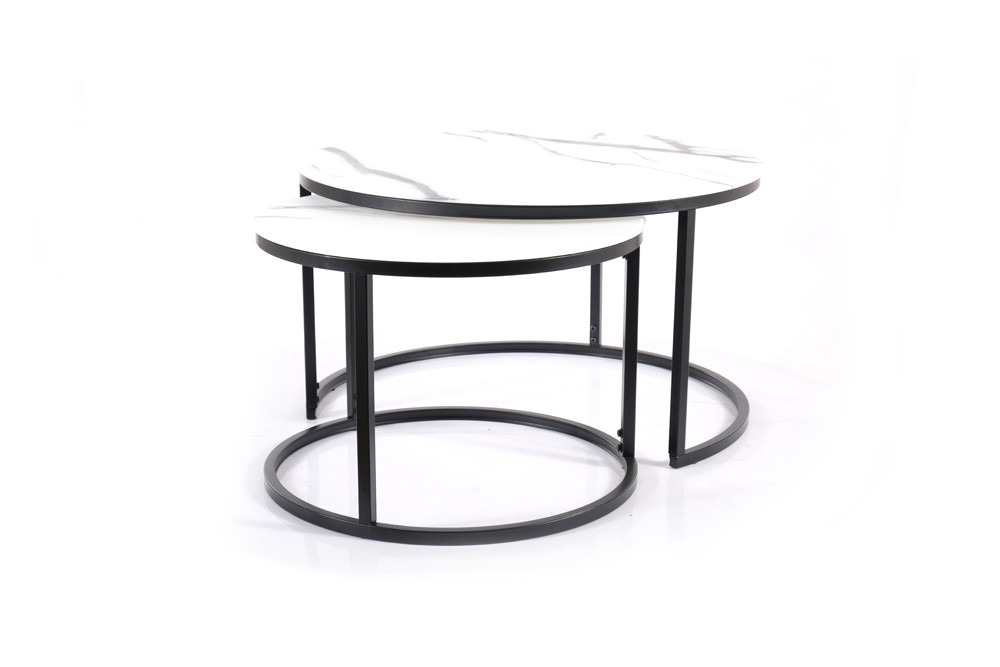 Konferenční stolek bílá mat mramor/černá mat ATLANTA C - zobrazení 360