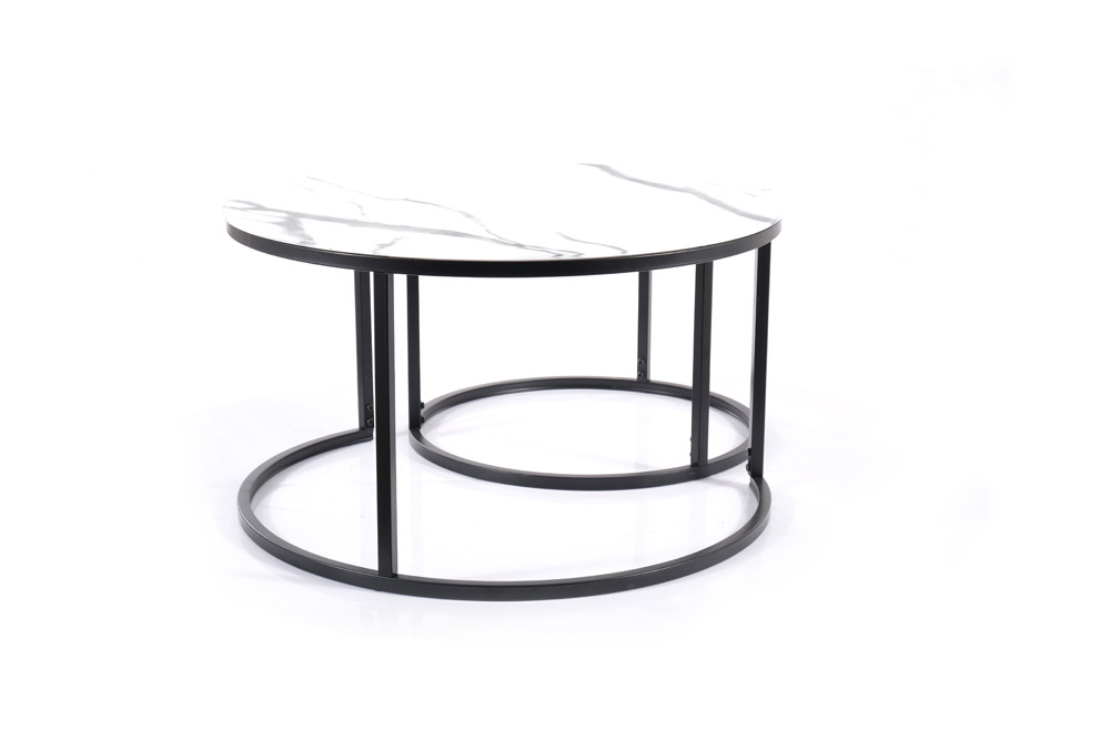 Konferenční stolek bílá mat mramor/černá mat ATLANTA C - zobrazení 360