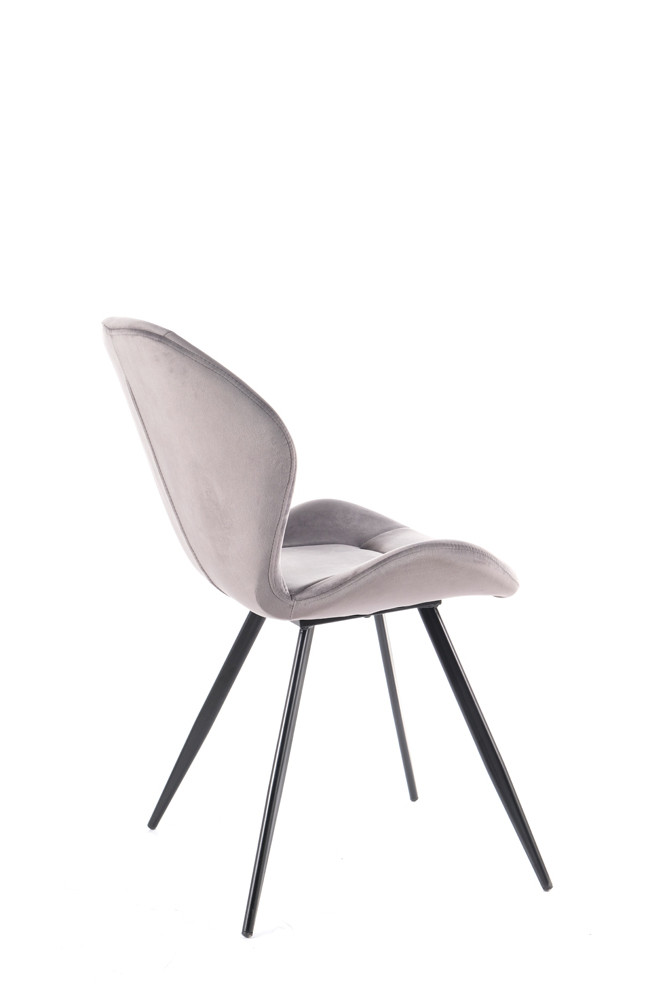 Židle jídelní šedá/černá GINGER VELVET - zobrazení 360