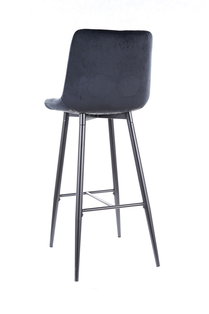 Židle barová černá CHIC H-1 VELVET - zobrazení 360