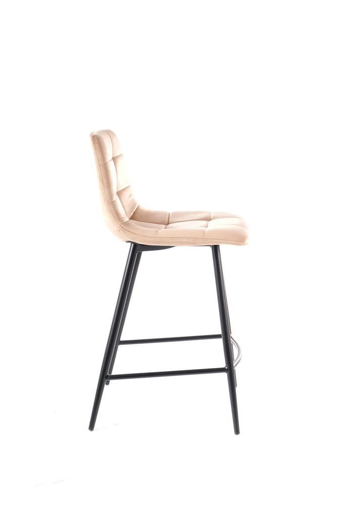 Židle barová béžová CHIC H-2 VELVET - zobrazení 360
