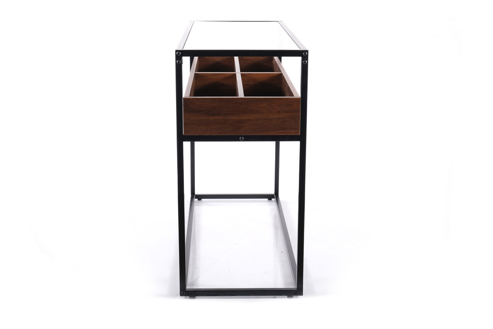 Konferenční stolek sklo/ořech/černá 110x80x40 HARMONY C - zobrazení 360