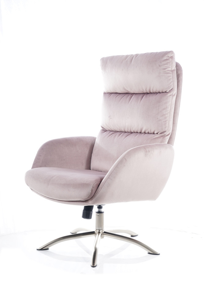 Křeslo s taburetem ant.růžová Bluvel 52 MONROE VELVET - zobrazení 360