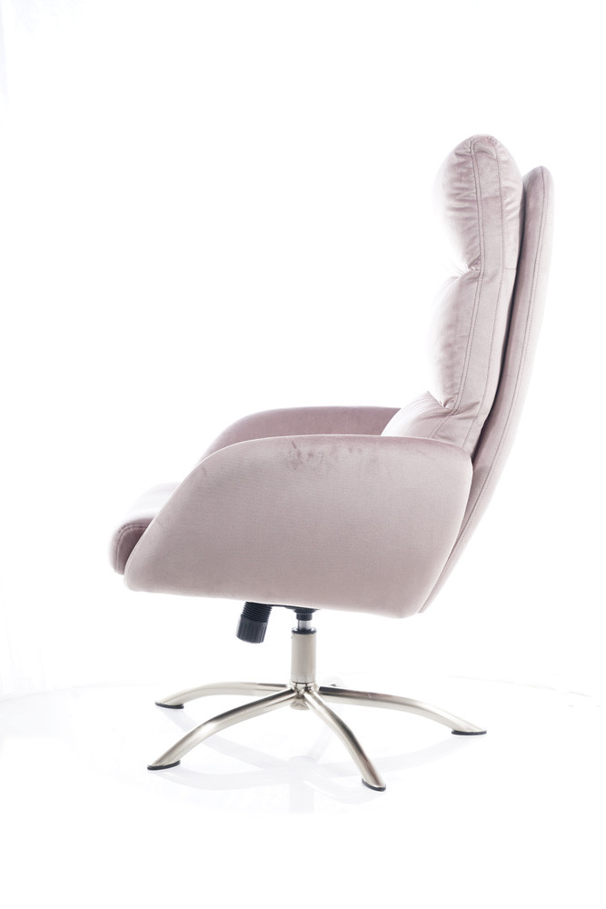 Křeslo s taburetem ant.růžová Bluvel 52 MONROE VELVET - zobrazení 360