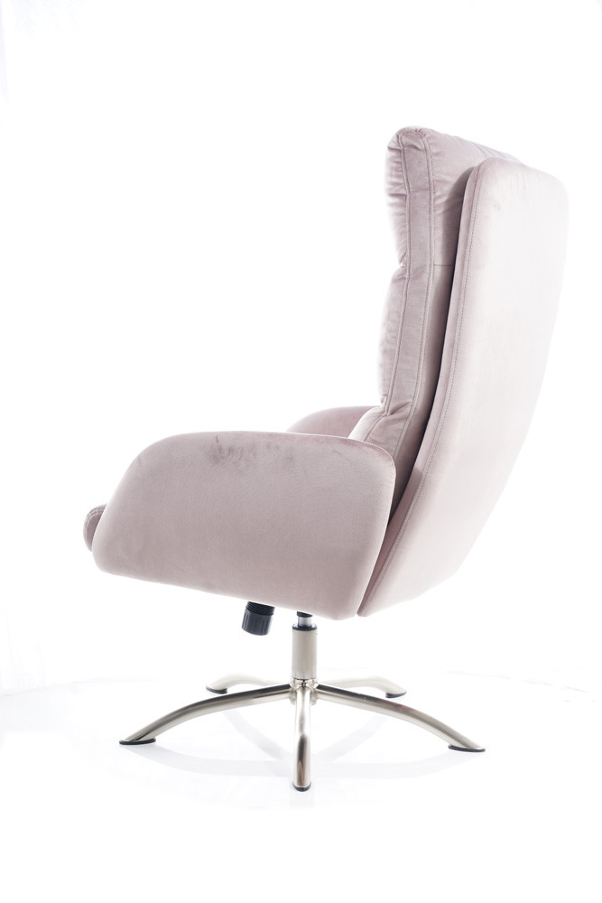 Křeslo s taburetem ant.růžová Bluvel 52 MONROE VELVET - zobrazení 360