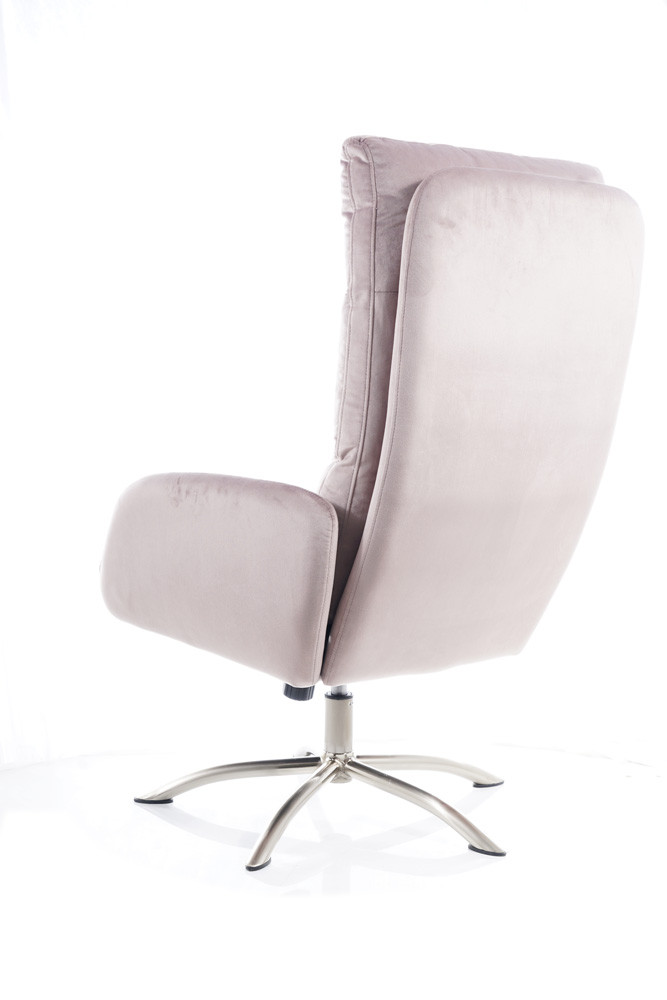 Křeslo s taburetem ant.růžová Bluvel 52 MONROE VELVET - zobrazení 360