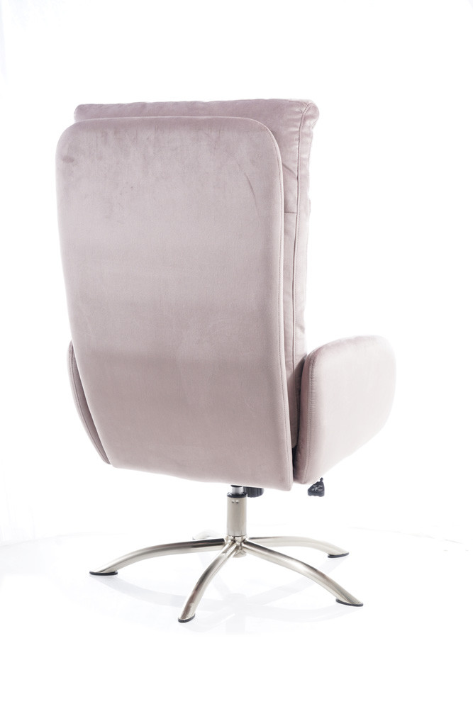 Křeslo s taburetem ant.růžová Bluvel 52 MONROE VELVET - zobrazení 360