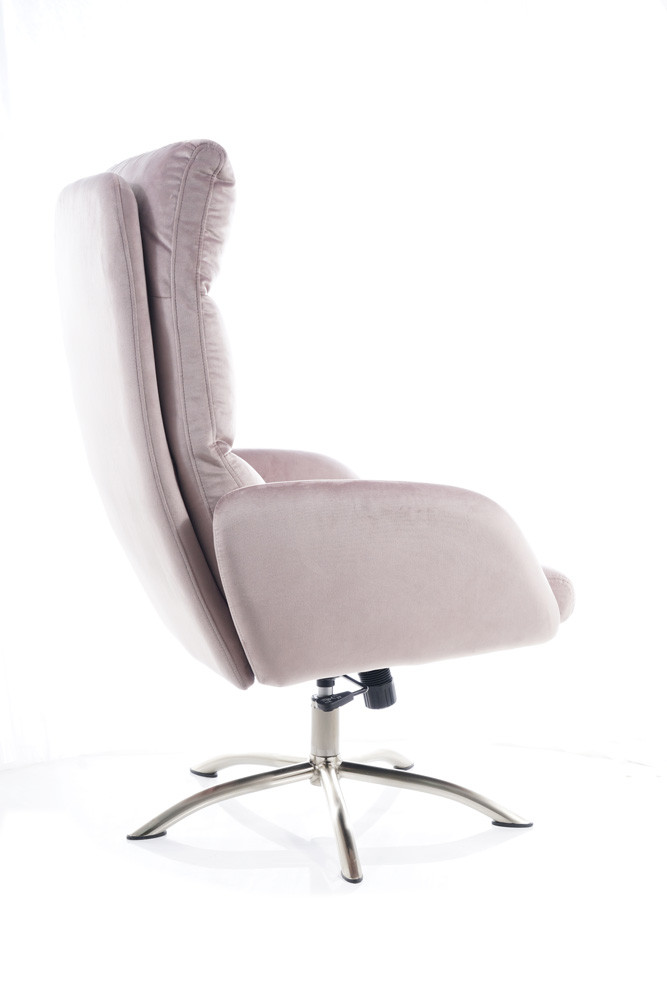 Křeslo s taburetem ant.růžová Bluvel 52 MONROE VELVET - zobrazení 360