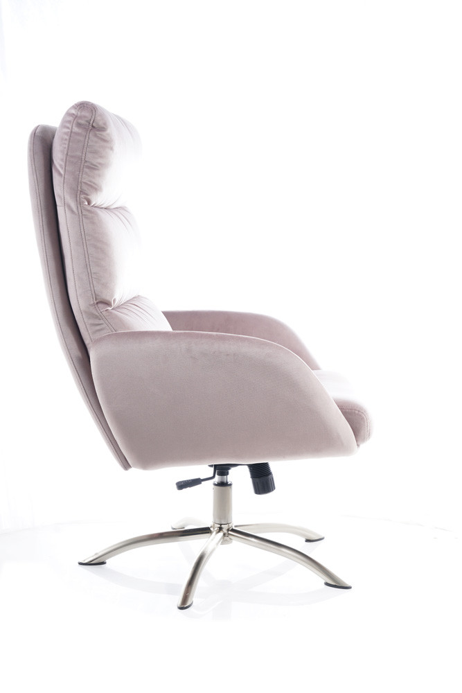 Křeslo s taburetem ant.růžová Bluvel 52 MONROE VELVET - zobrazení 360