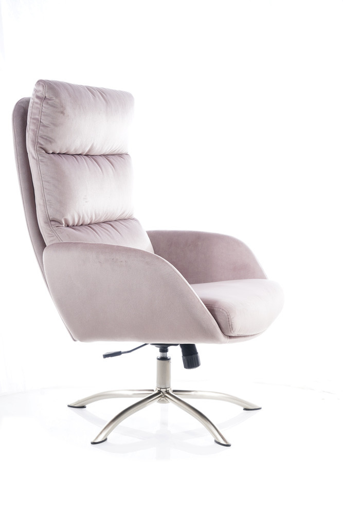 Křeslo s taburetem ant.růžová Bluvel 52 MONROE VELVET - zobrazení 360