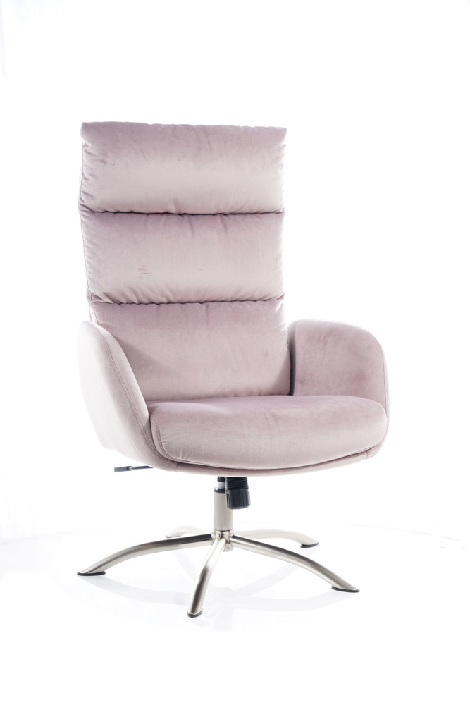 Křeslo s taburetem ant.růžová Bluvel 52 MONROE VELVET - zobrazení 360
