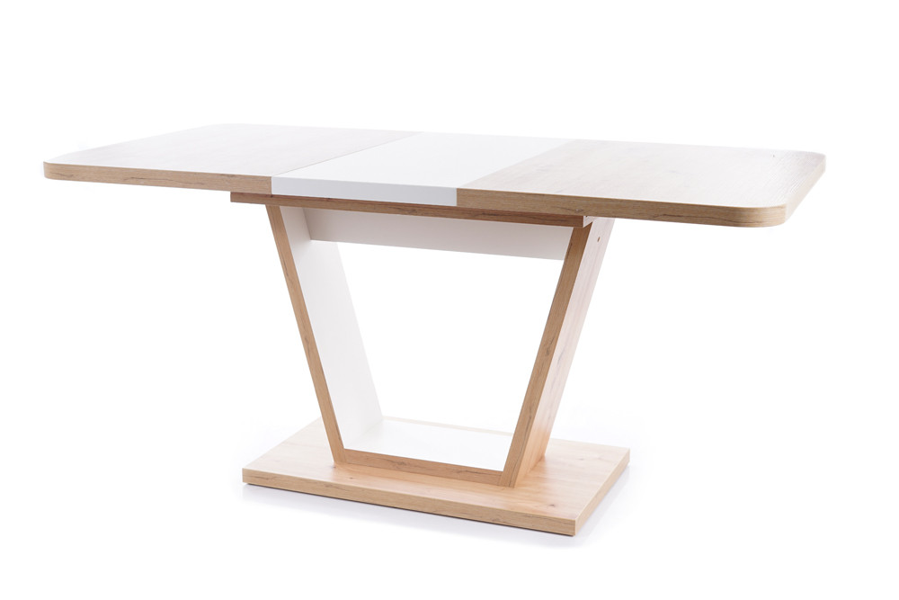 Jídelní stůl rozkládací dub artisan/bílá NIGEL - zobrazení 360
