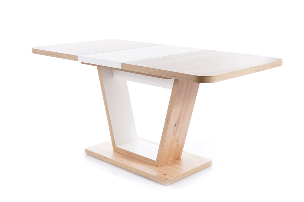 Jídelní stůl rozkládací dub artisan/bílá NIGEL - zobrazení 360