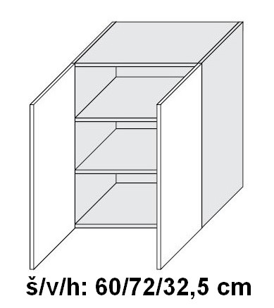 Horní skříňka PLATINUM BLACK 60 cm