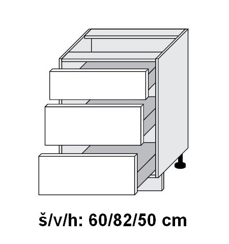 Dolní skříňka se zásuvkami ESSEN WHITE AKRYL LESK 60 cm