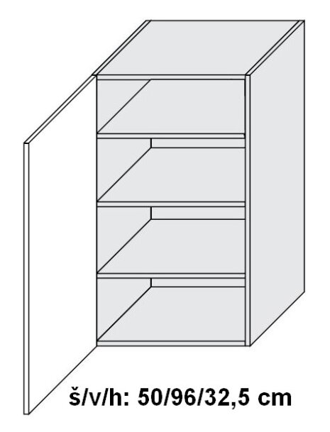 Horní skříňka TREVISO DUB HALIFAX levá 50 cm