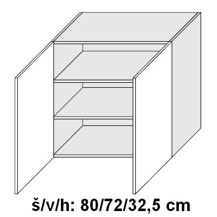 Horní skříňka PLATINUM BLACK 80 cm