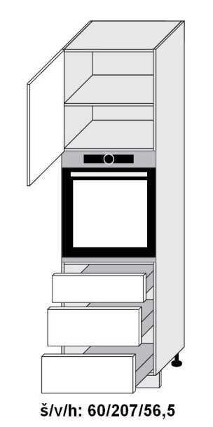 Dolní skříňka vysoká SILVER+ DUB SONOMA 60 cm